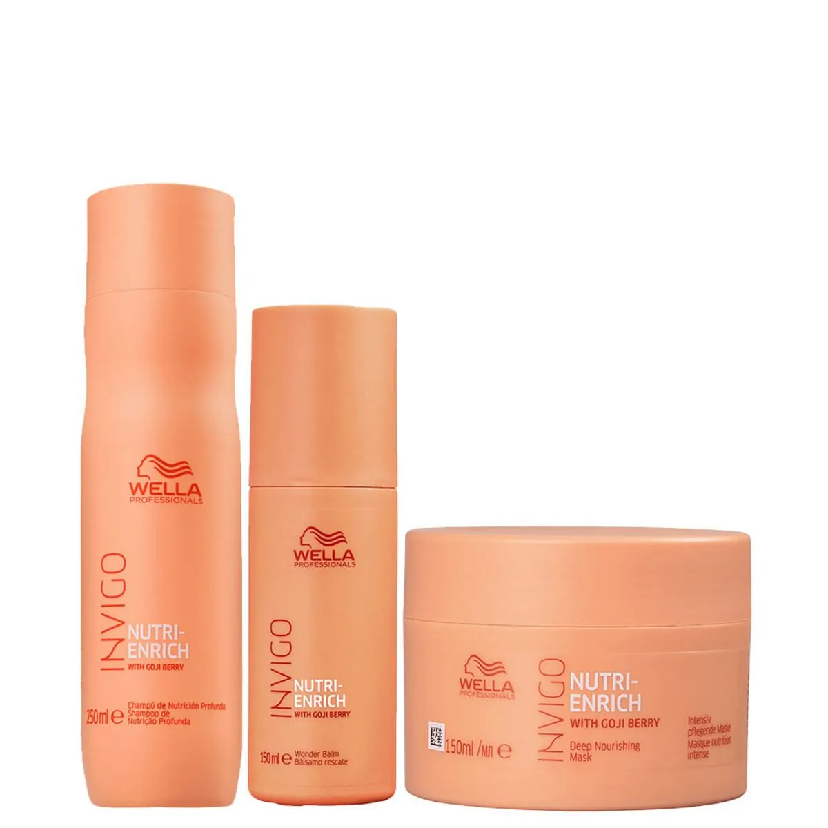 Kit Wella Professionals Invigo Nutri Enrich - Shampoo 250 ml + Máscara 150 ml + Leave-in 150 ml