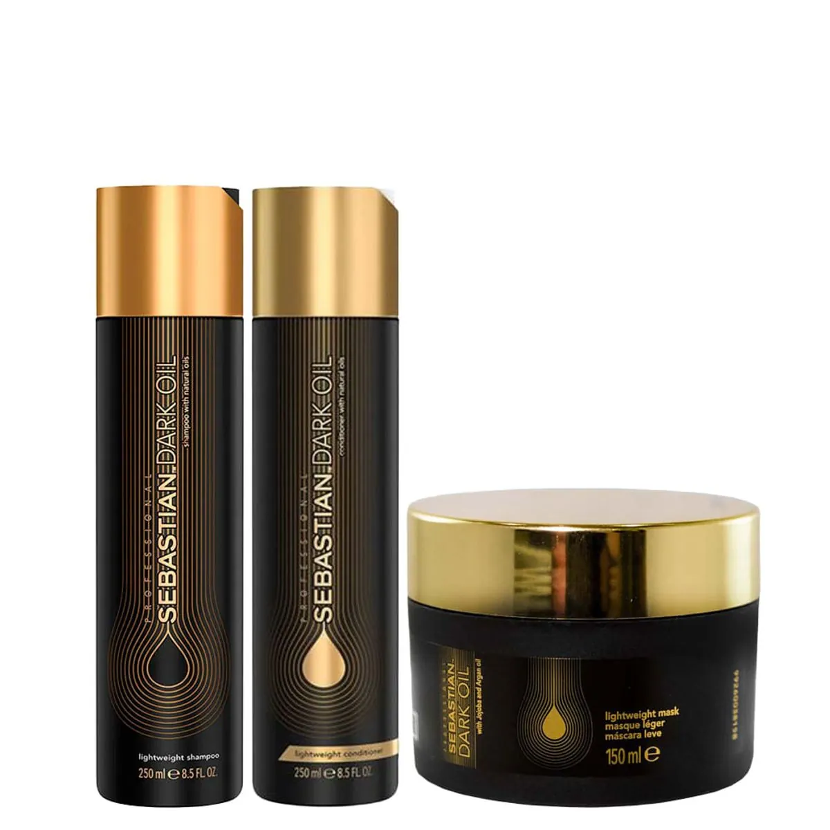 Kit Sebastian Professional Dark Oil - Shampoo 250 ml + Condicionador 250 ml + Máscara 150 ml