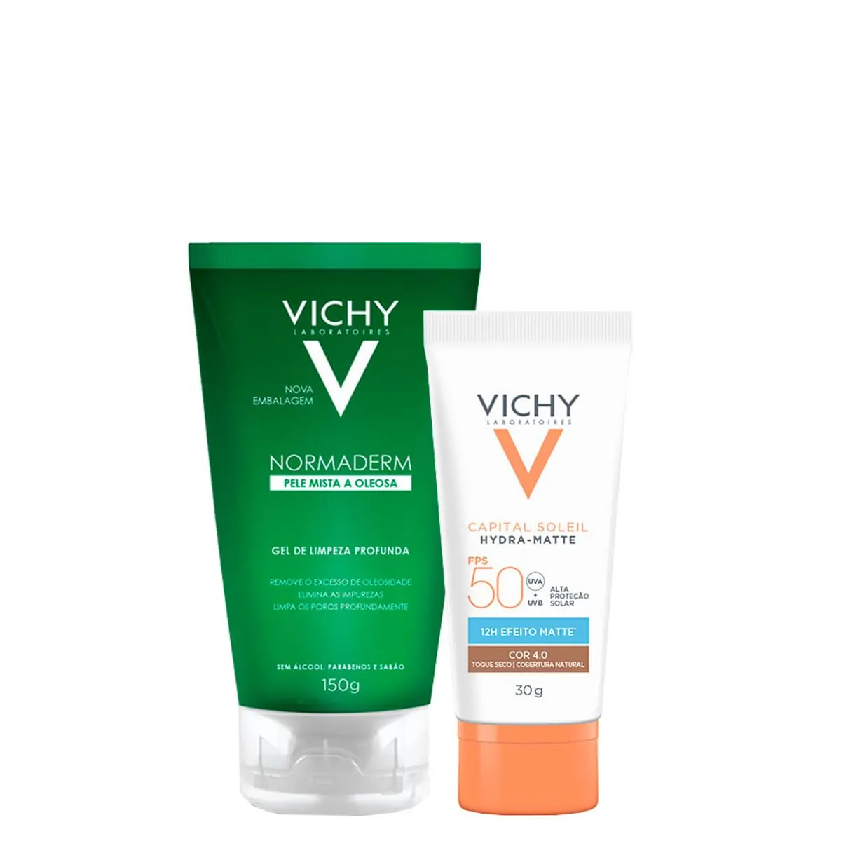 Kit Vichy Facial - Gel de Limpeza Profunda 150 g + Protetor Solar FPS 50 Cor 4.0 30 g