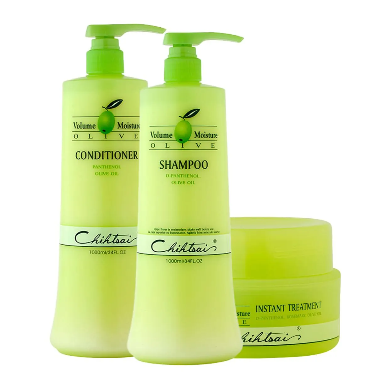 Kit Nutrição N.P.P.E Chihtsai Olive - Shampoo 1000 ml + Condicionador 1000 ml + Leave-in 150 ml