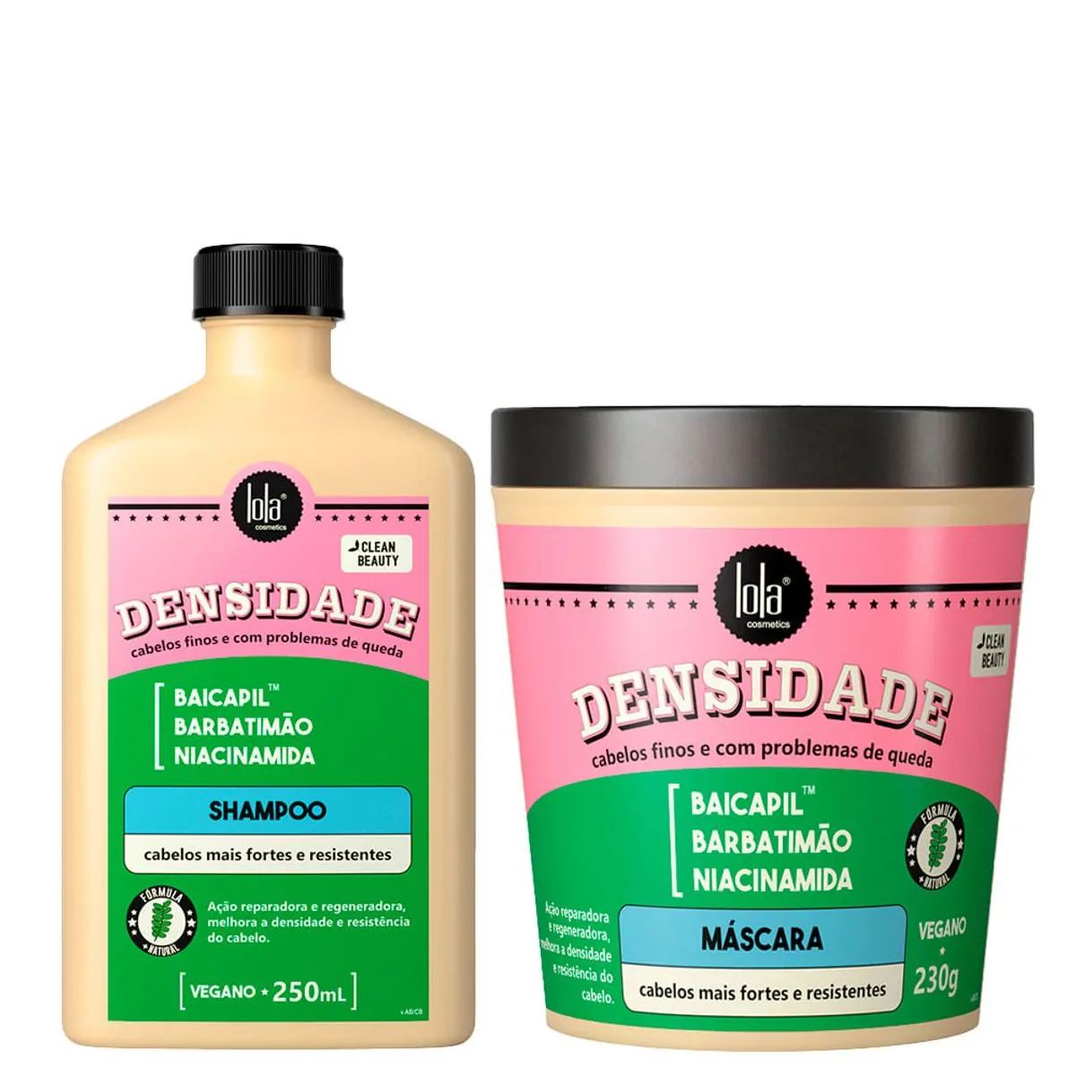 Kit Lola Cosmetics Reparação Densidade - Shampoo 250 ml + Máscara de Reconstrução 230 g