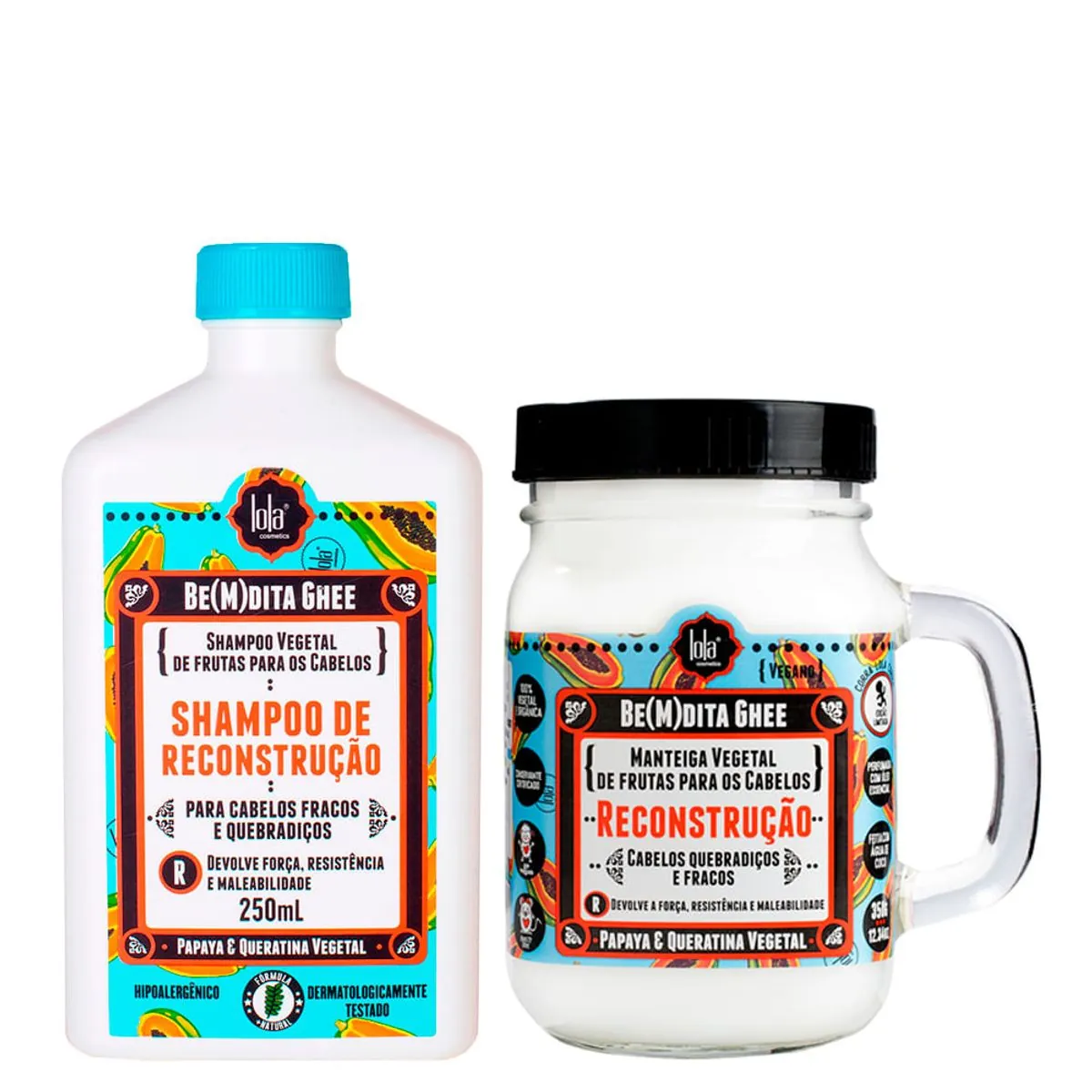 Kit Lola Cosmetics Reconstrução Be(m)dita Ghee - Shampoo 250 ml + Máscara de Reconstrução 350 g