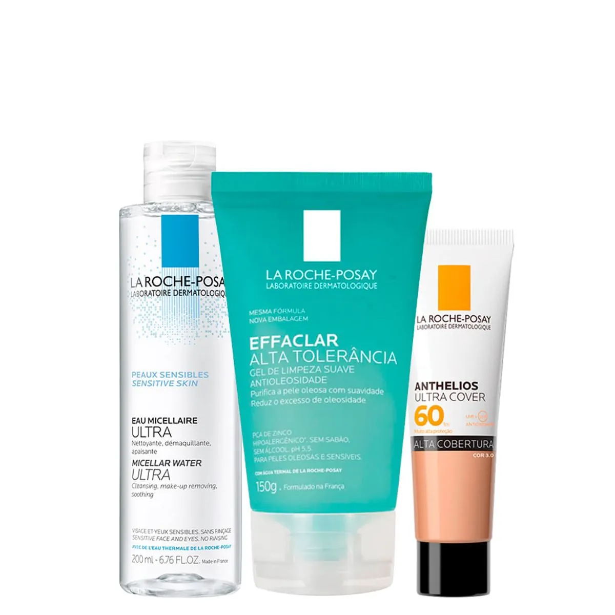 Kit Cuidado Facial La Roche Posay - Água Micelar Facial 200 ml + Gel Facial de Limpeza 150 g + Prote