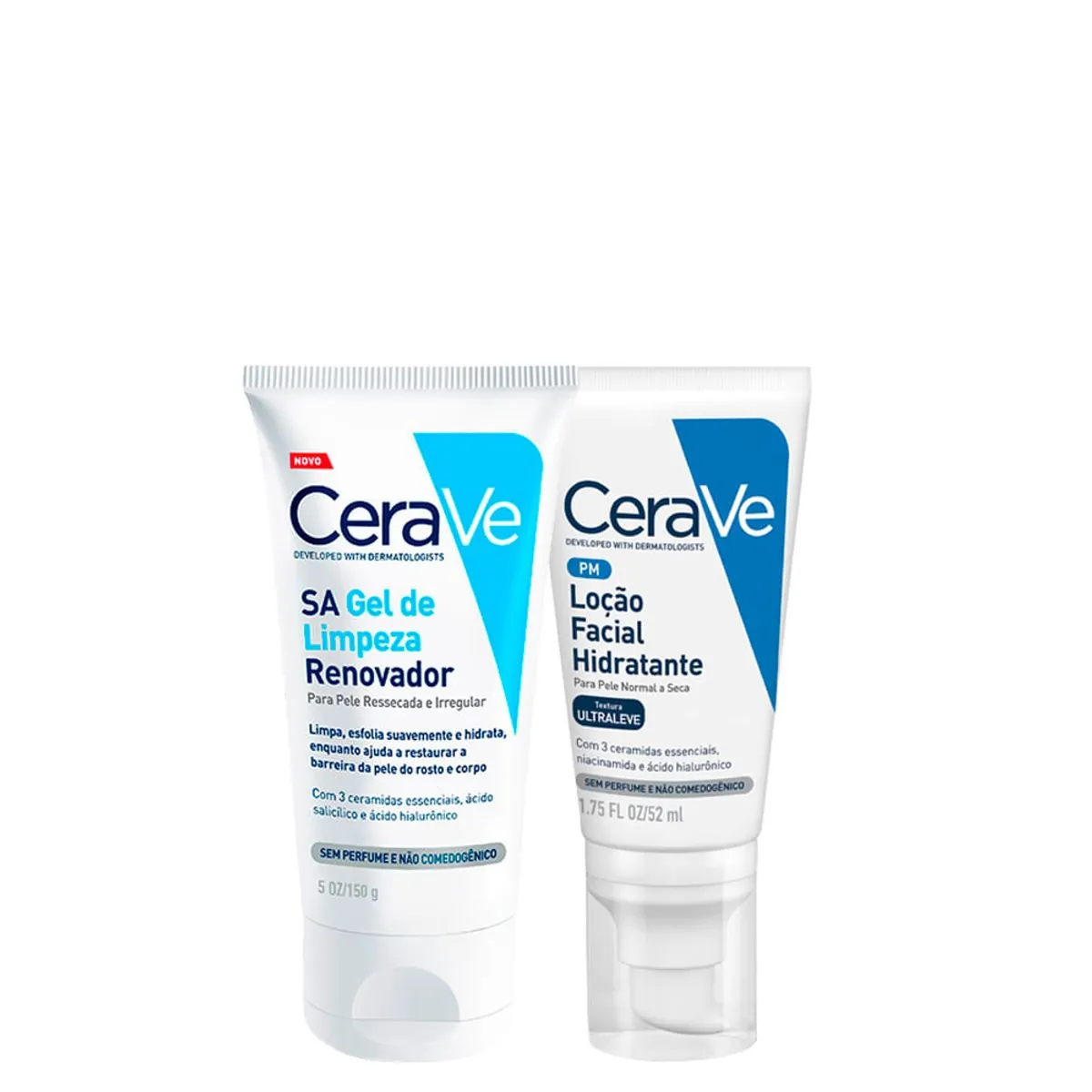 Kit Cuidado Facial CeraVe- Gel Facial de Limpeza 150 g + Loção Hidratante 52 ml