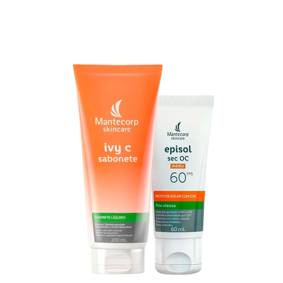 Kit Facial Mantecorp - Protetor Solar FPS 60 Médio 60 ml + Sabonete Líquido 200 ml