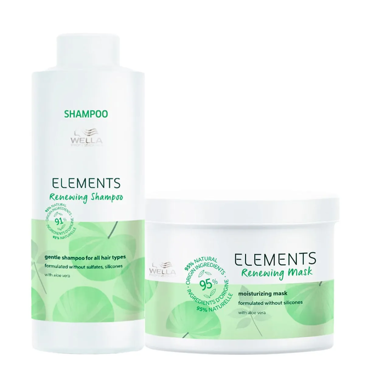 Kit Wella Professionals Elements Renewing - Shampoo 1000 ml + Máscara 500 ml - Kit Wella Profession