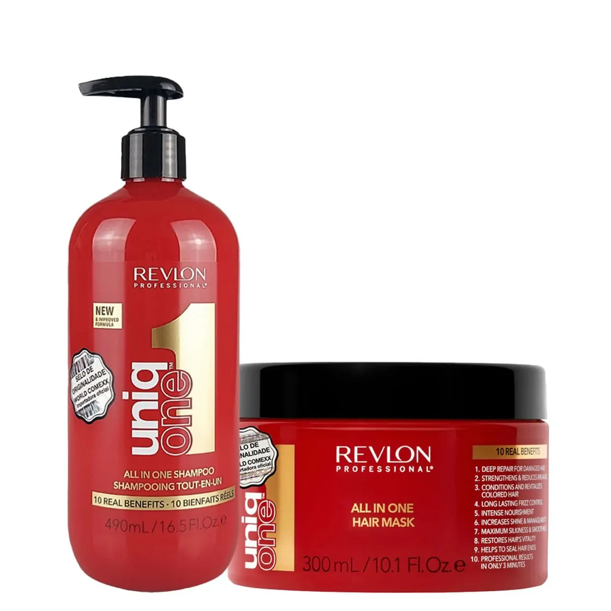 Kit Capilar Revlon Professional Uniq One All in One - Shampoo 490 ml + Máscara 300 ml - Kit Capil
