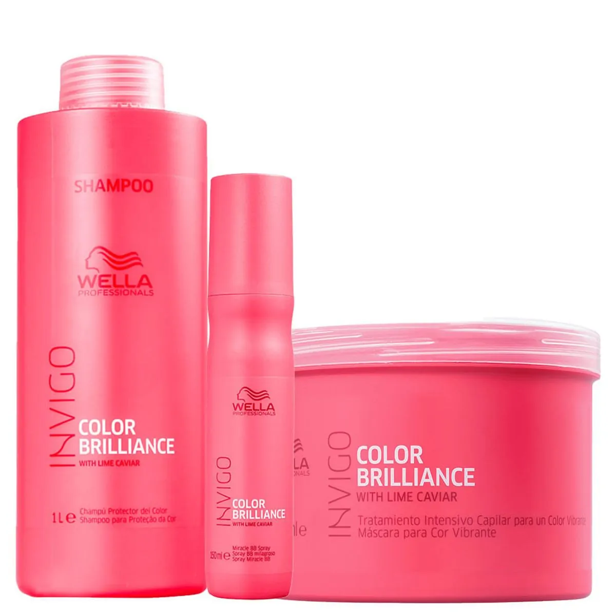 Kit Wella Professionals Invigo Color Brilliance - Shampoo 1000 ml + Máscara 500 ml + Leave-in 150 ml