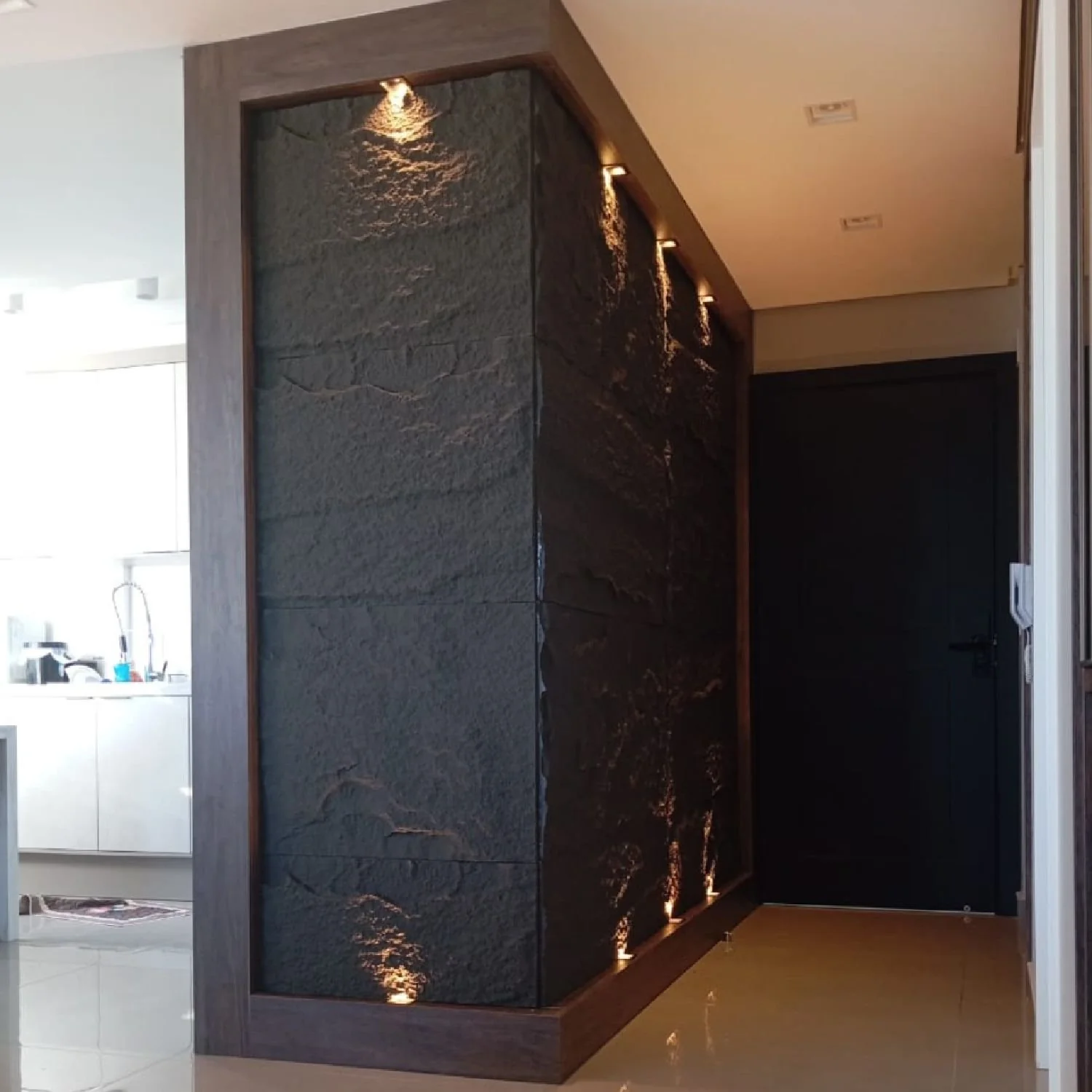 Revestimento De Parede Pedra Leve Decorativa 3d 120cm X 60cm 3cm Formaco Decor Grafite