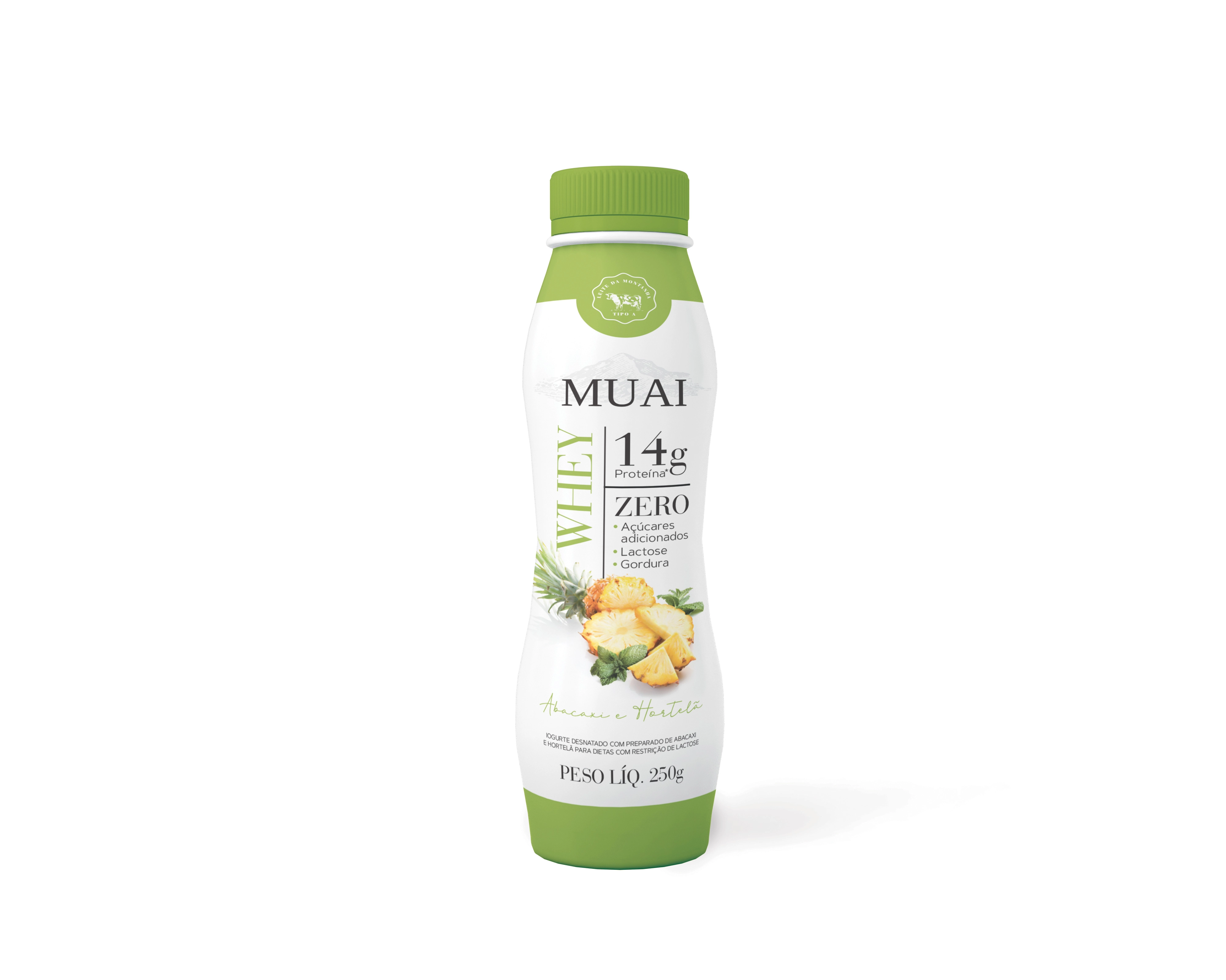 Iogurte Desnatado Muai Whey Zero Lactose Abacaxi C/hortela 250g