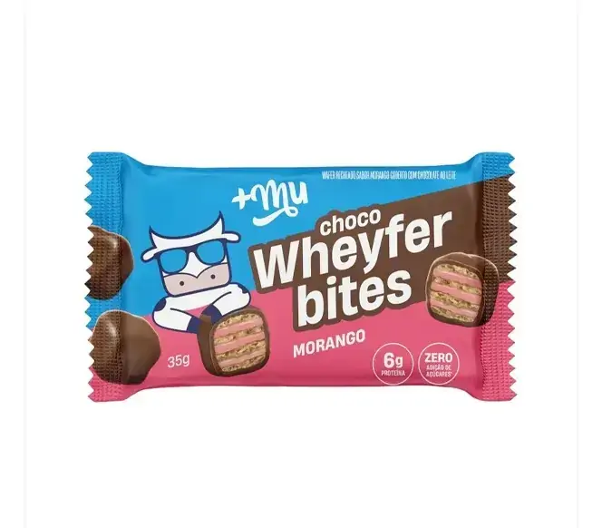1 Unid. Choco Wheyfer Bites Sabor Morango 35g Mu