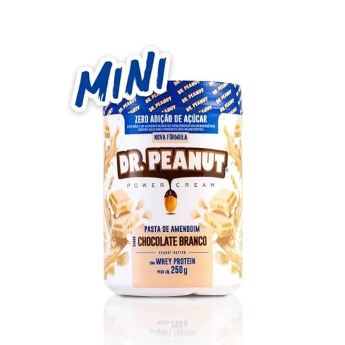 Pasta De Amendoim Sabor Chocolate Branco Com Whey Protein Dr Peanut 250g