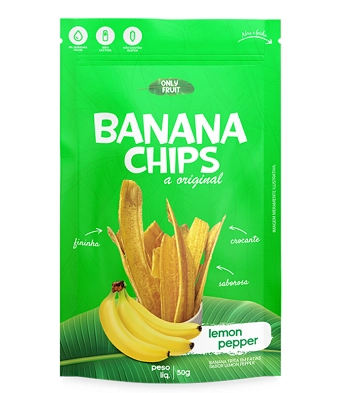 Banana Chips Only Fruit Lemon/pep.50g