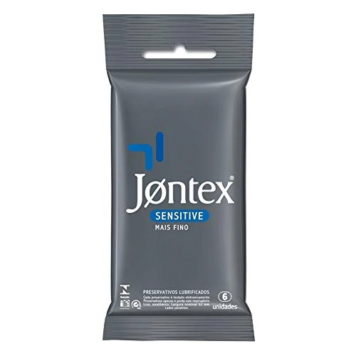 Preservativo Masculino Lubrificado Sensitive Jontex Pacote 6 Unidades