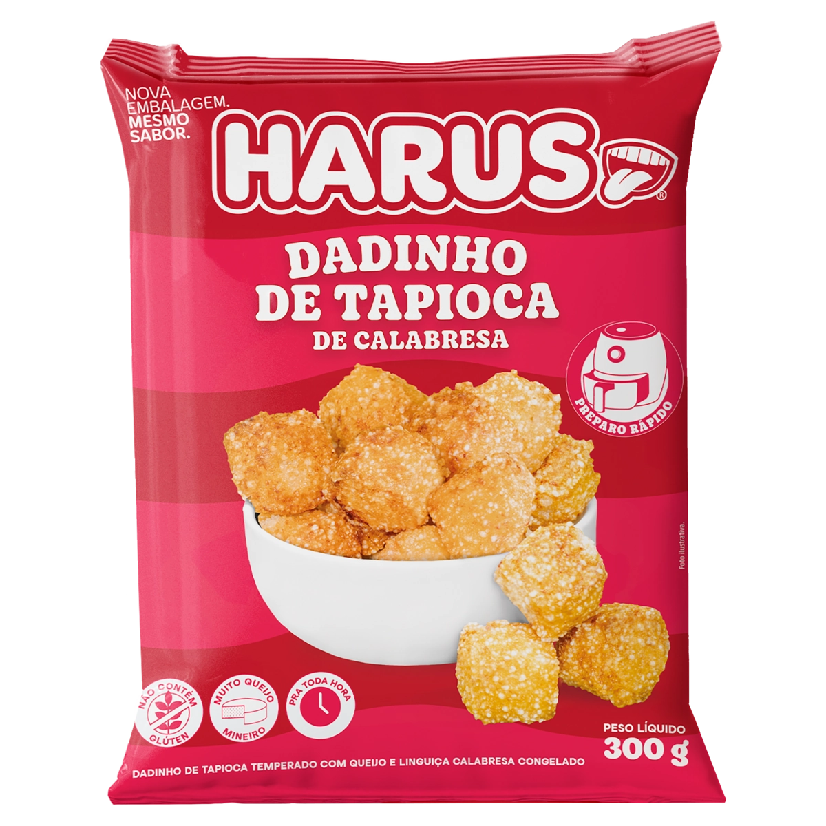 Dadinho De Tapioca Congelado Calabresa Harus Pacote 300g