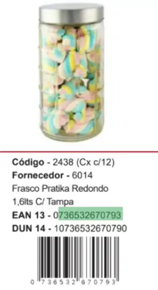 Frasco Pratika C/tp Red 1.6l