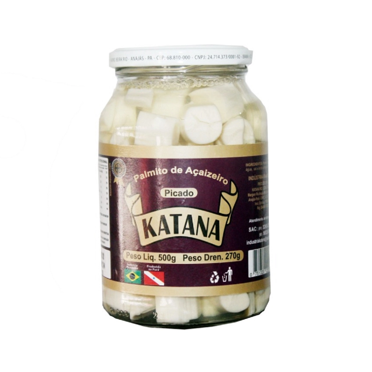 Palmito Katana Acaizeiro Picado 500g