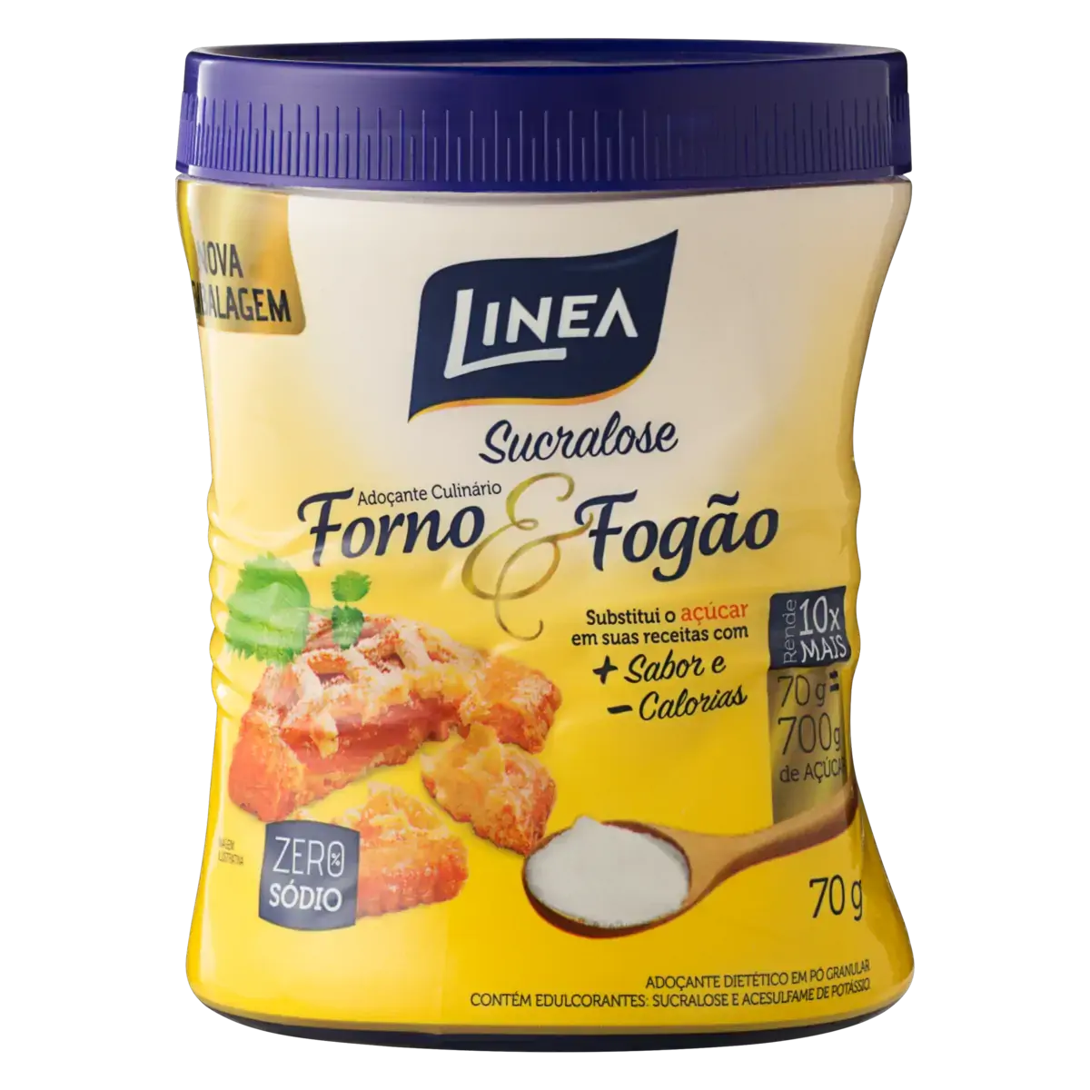 Adoçante Em Pó Sucralose Zero Sódio Linea Forno Fogão Pote 70g