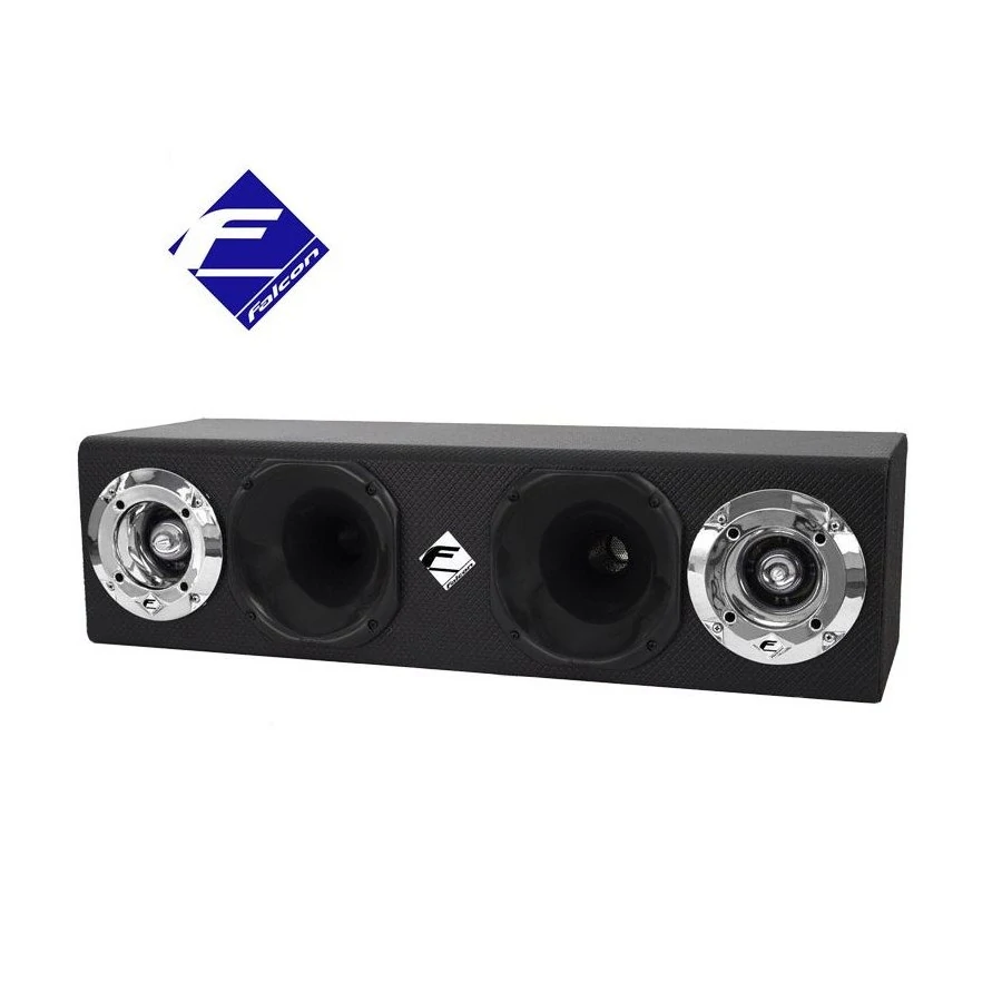 Corneteira C x C2 x 2 em MDF e Courvim Preto 2 Drivers - FALCON CXC2X2