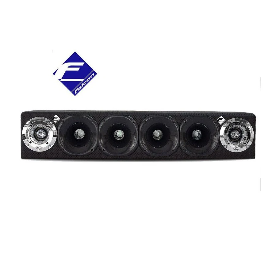 Corneteira C x C4 x 2 em MDF e Courvim Preto 4 Drivers - FALCON CXC4X2