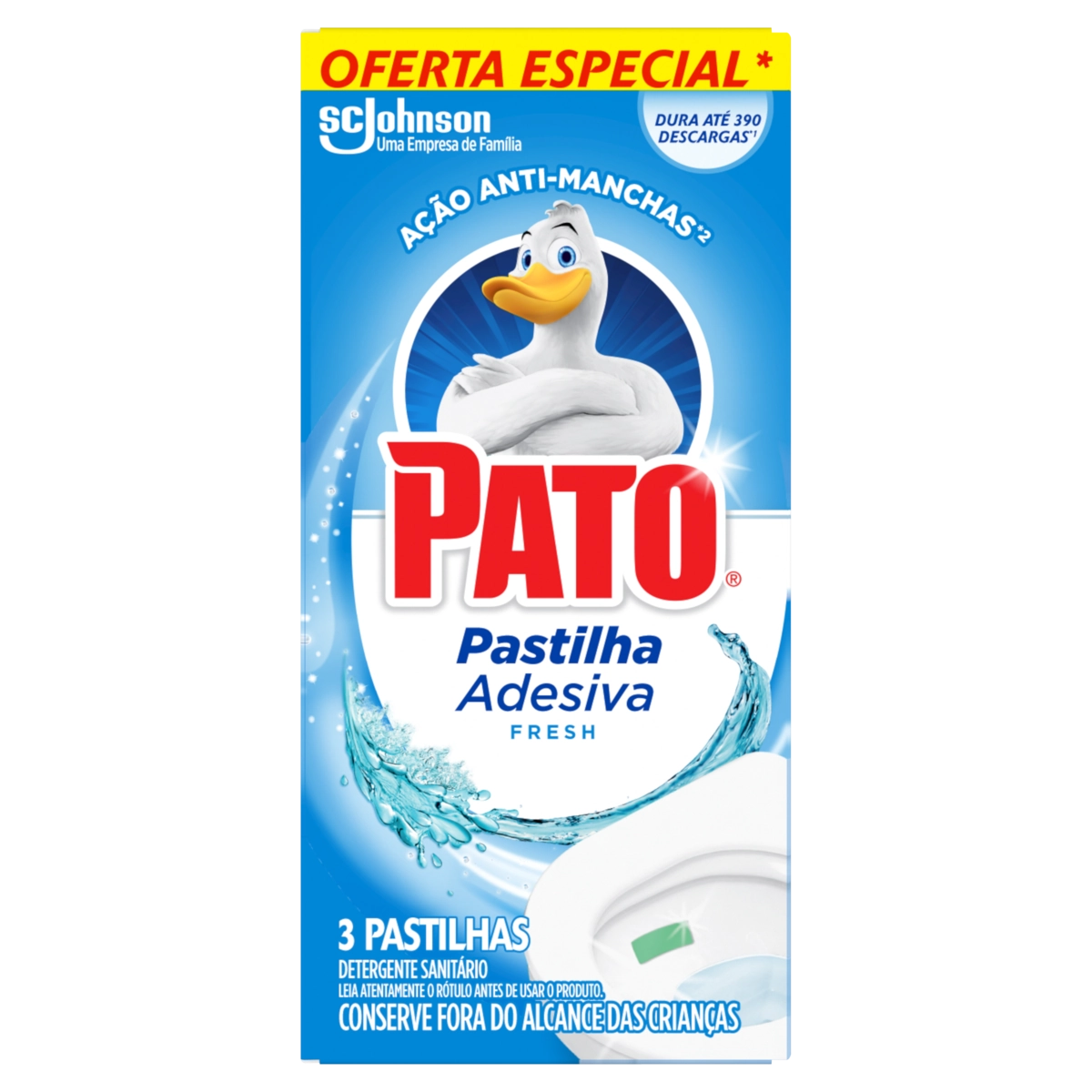 Detergente Sanitário Pastilha Adesiva Fresh Pato 3 Unidades