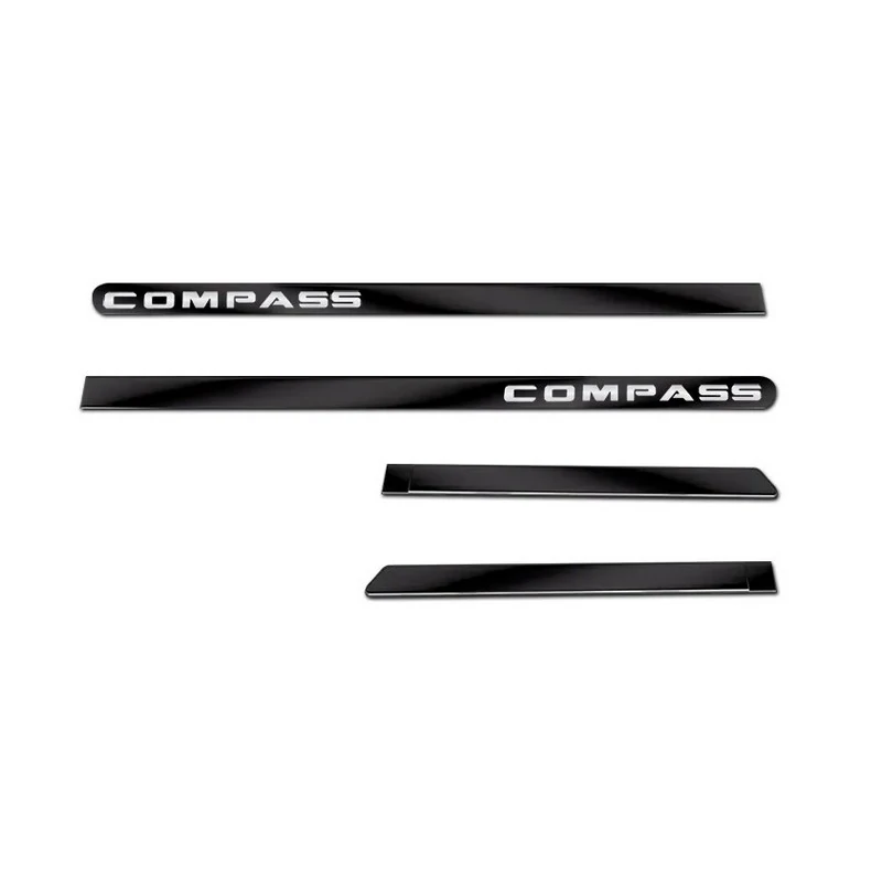 Friso Lateral JEEP COMPASS Largo Preto com Nome 4 Peças - SHEK PARTS 17103PTO
