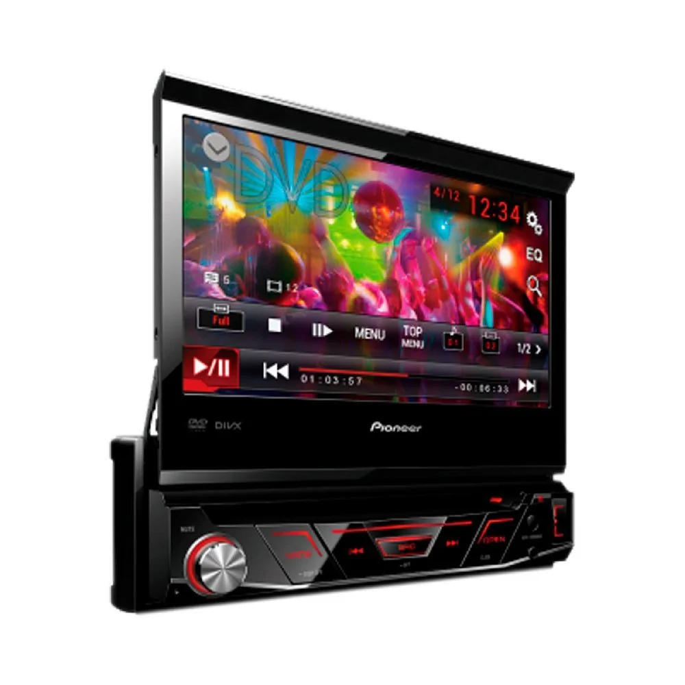 DVD Automotivo Pioneer Tela 7 Polegadas Retrátil Touch Screen Entradas USB e Auxiliar - PIONEER AVH3880DVD
