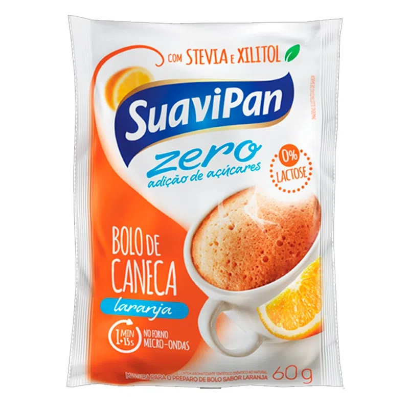Bolo Caneca Suavipan 60g Laranja Zero