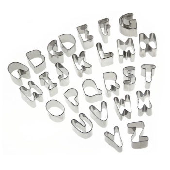 Cort Alfabeto Inox C/26 Pcs Ref6161 Kehome