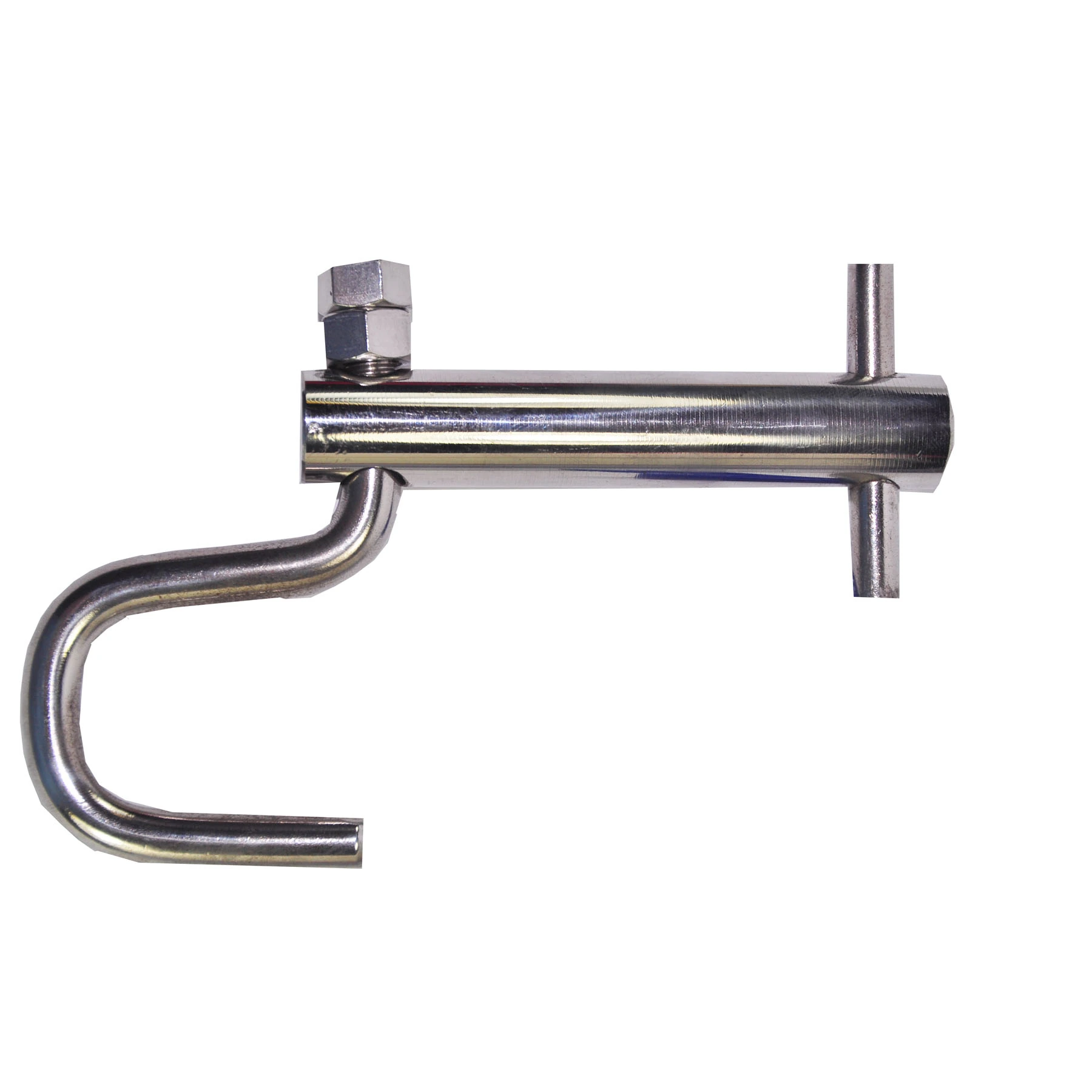 Gancho de Rede em Aço Inox até 300kg de Chumbar Prata Santa Thereza
