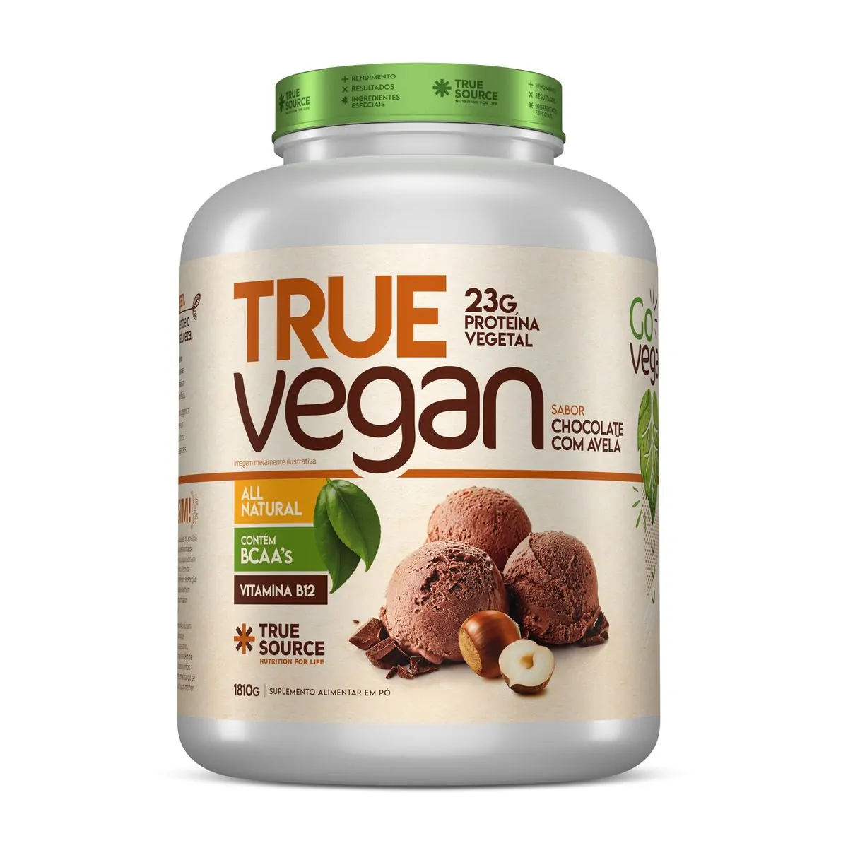 Proteína Vegana True Vegan Chocolate com Avelã 1810g