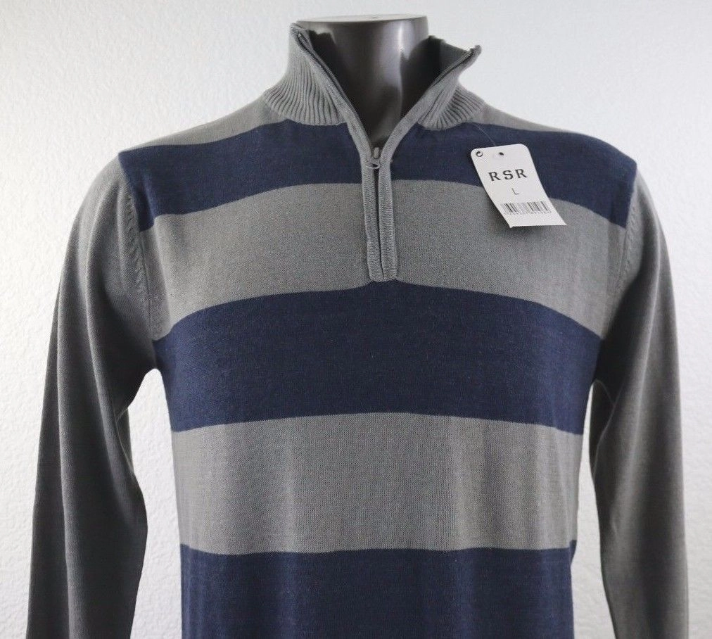 Rsr 1/2 Zip Men S Pullover Long Sleeve Sweater Size L