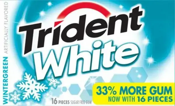 Trident Gum, Sugar Free, Wintergreen, Dual Tear Pack, 16 Ct Pack Of 9