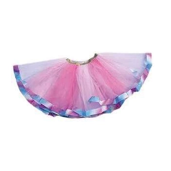 Saia De Tule Infantil C/borda Colorida 30cm