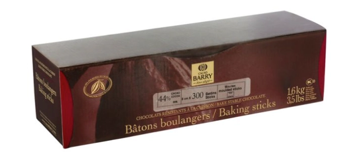 Cacao Barry Bittersweet Chocolate Baking Sticks 44 Cacao 300 X 8 Cm Sticks 3.5 Lbs Total
