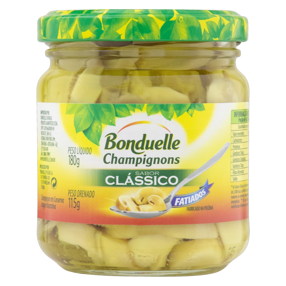 Cogumelo Champignon Em Conserva Fatiado Clássico Bonduelle Vidro 115g