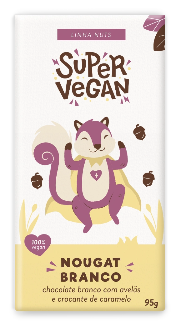 Chocolate Nougat Branco Avelã Caramelo Super Vegan 95g