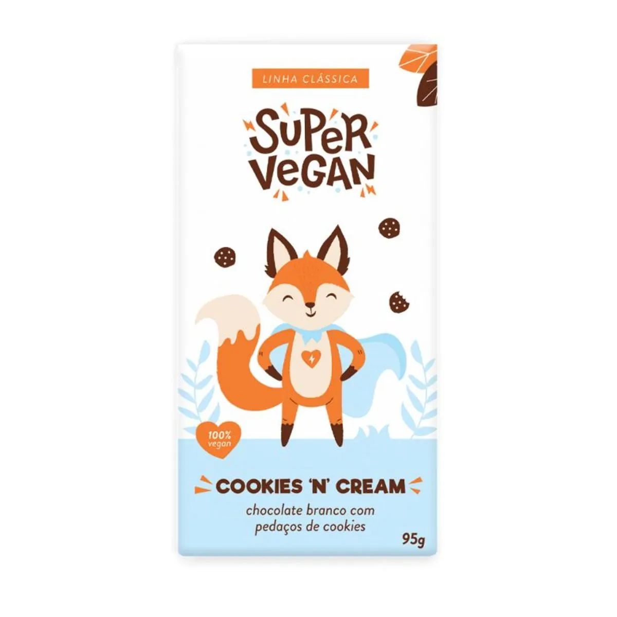 Chocolate Branco Com Pedaços Cookies Vegano Super Vegan 95g