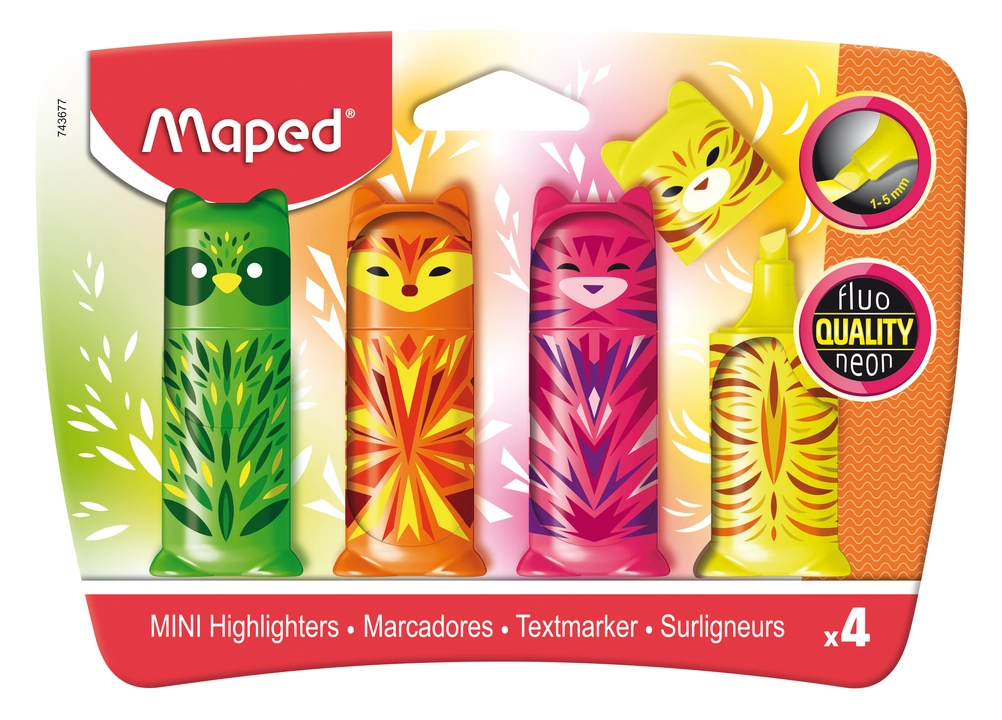 Marca Texto Fluo Peps Mini Friends Verde Maped