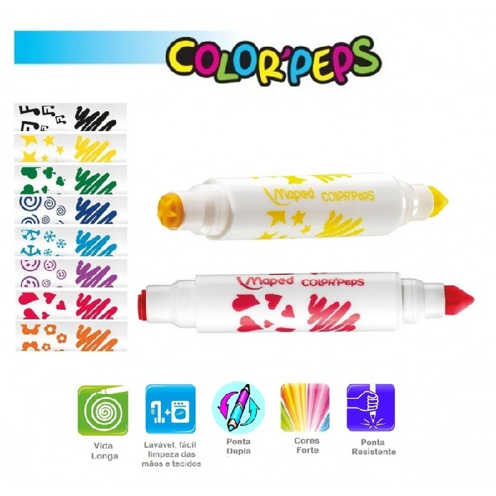 Caneta Hidrografica Colorpeps Duo Stamp 8 Cores 84