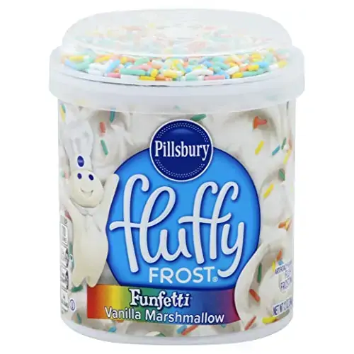 Pillsbury Fluffy Frost Funfetti Vanilla Marshmallow Flavored Fluffy Frosting, 12 Ounce