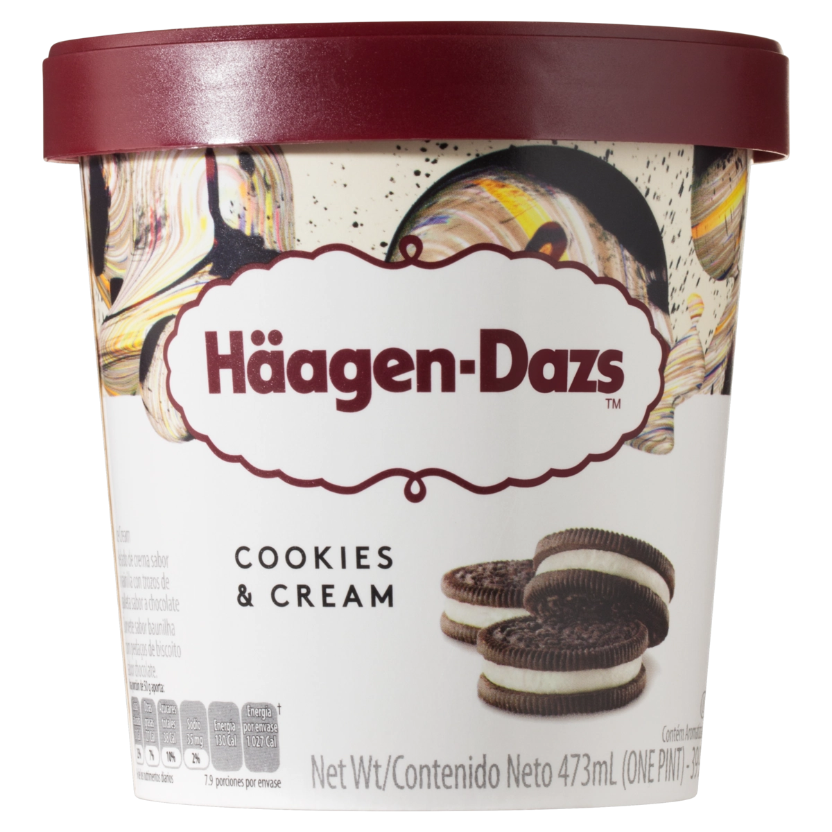 Sorvete Cookies Cream Häagen Dazs Pote 473ml
