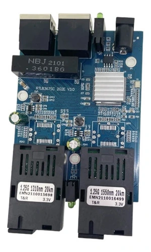 Switch Placa Metro Gigabit 1000mb Gbic A B-2p Rj45 Com Fonte