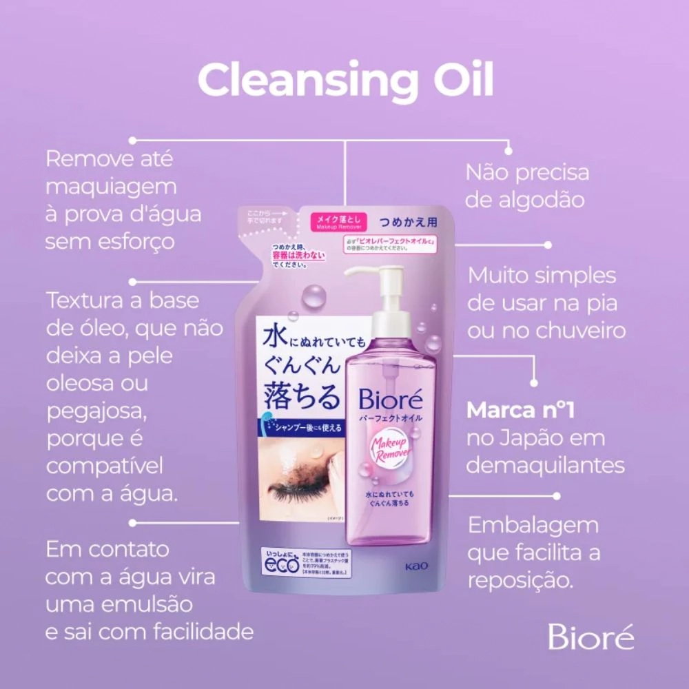 Refil óleo De Limpeza Demaquilante Bioré 210ml