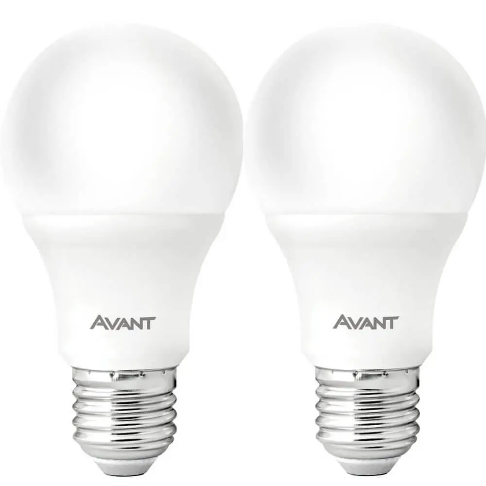 Kit 2 Lâmpadas Pera Led Avant Branco 9w Bivolt Br810-b 6500k Base E27 - Cód 335401378