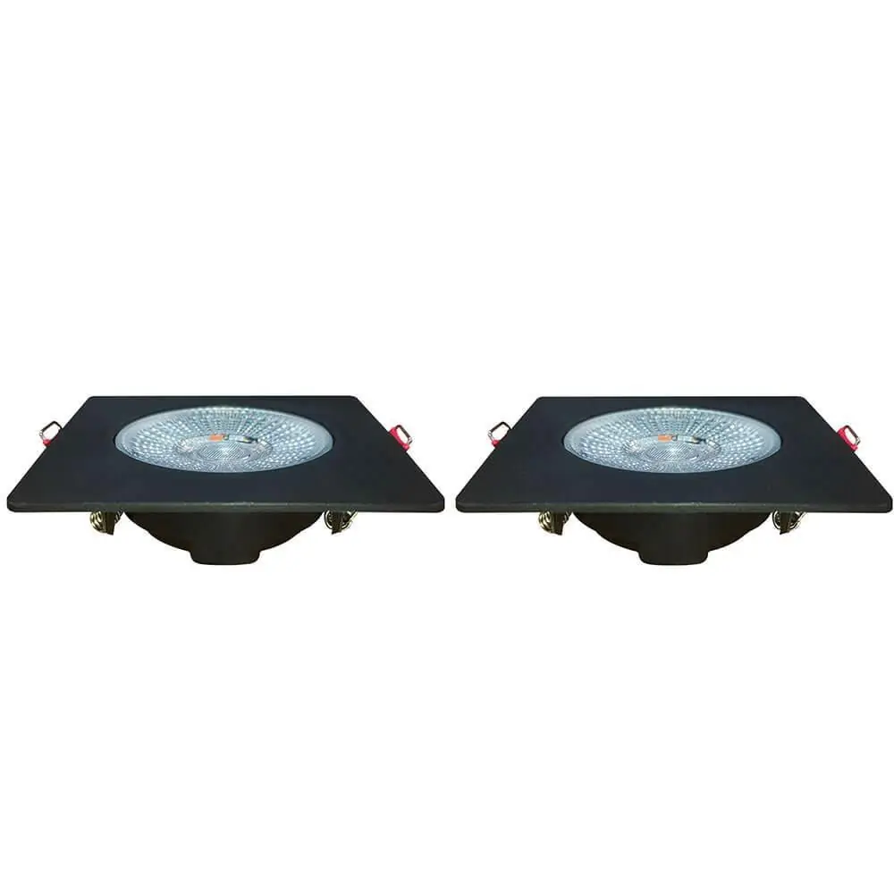 Kit 2 Spot Authentic Led Quadrado De Embutir Avant Branco Com Corpo Preto Fosco 5w 6500k - Cód 865050572