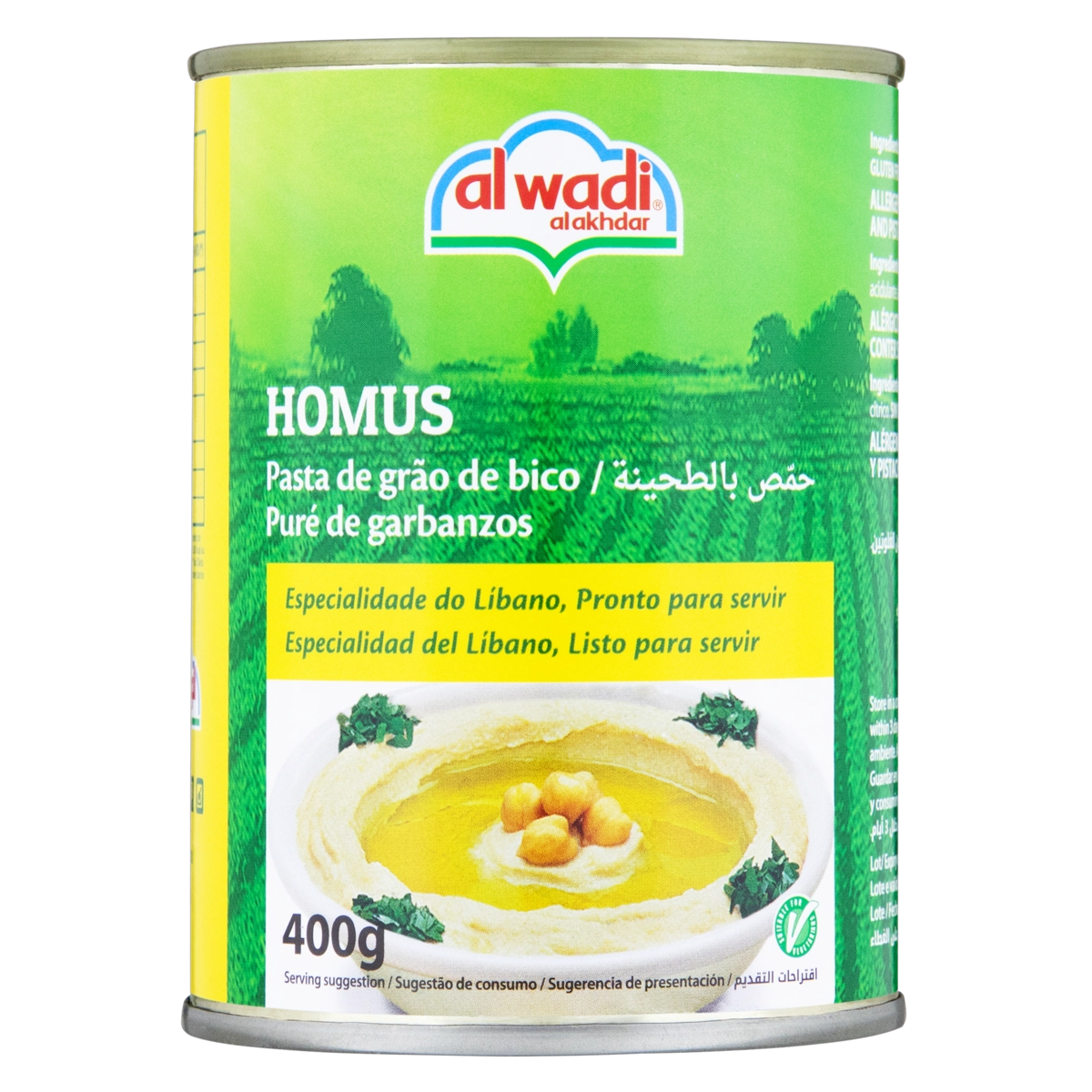 Homus Al Wadi Al Akhdar Lata 400g