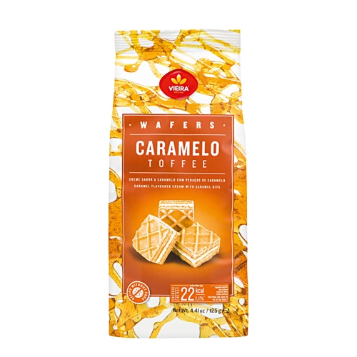 Biscoito Wafer Caramelo Vieira Pacote 125g