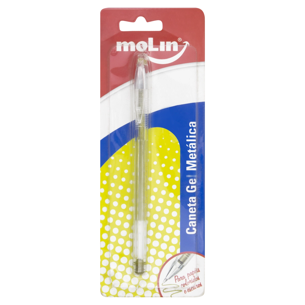 Caneta Gel Dourada 0,7mm Metálica Molin