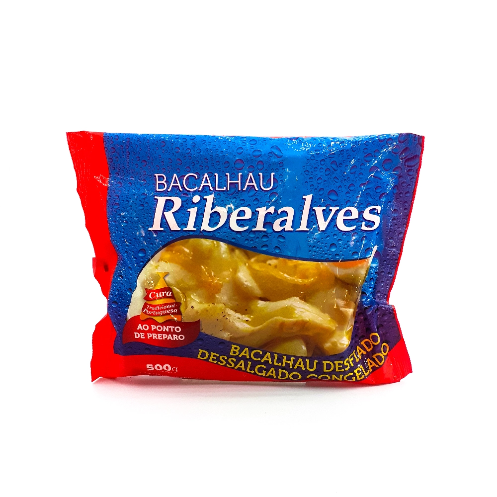 Bacalhau Congelado Desfiado Dessalgado Riberalves Pacote 500g